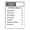 NAKLEJKA Z CENNIKIEM MYJNI BEZDOTYKOWEJ BIAŁA